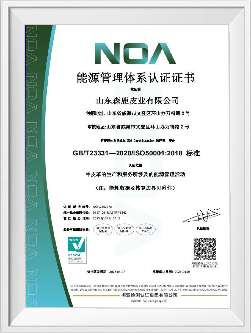 NOA能源管理体系认证证书 NOA能源管理体系认证证书